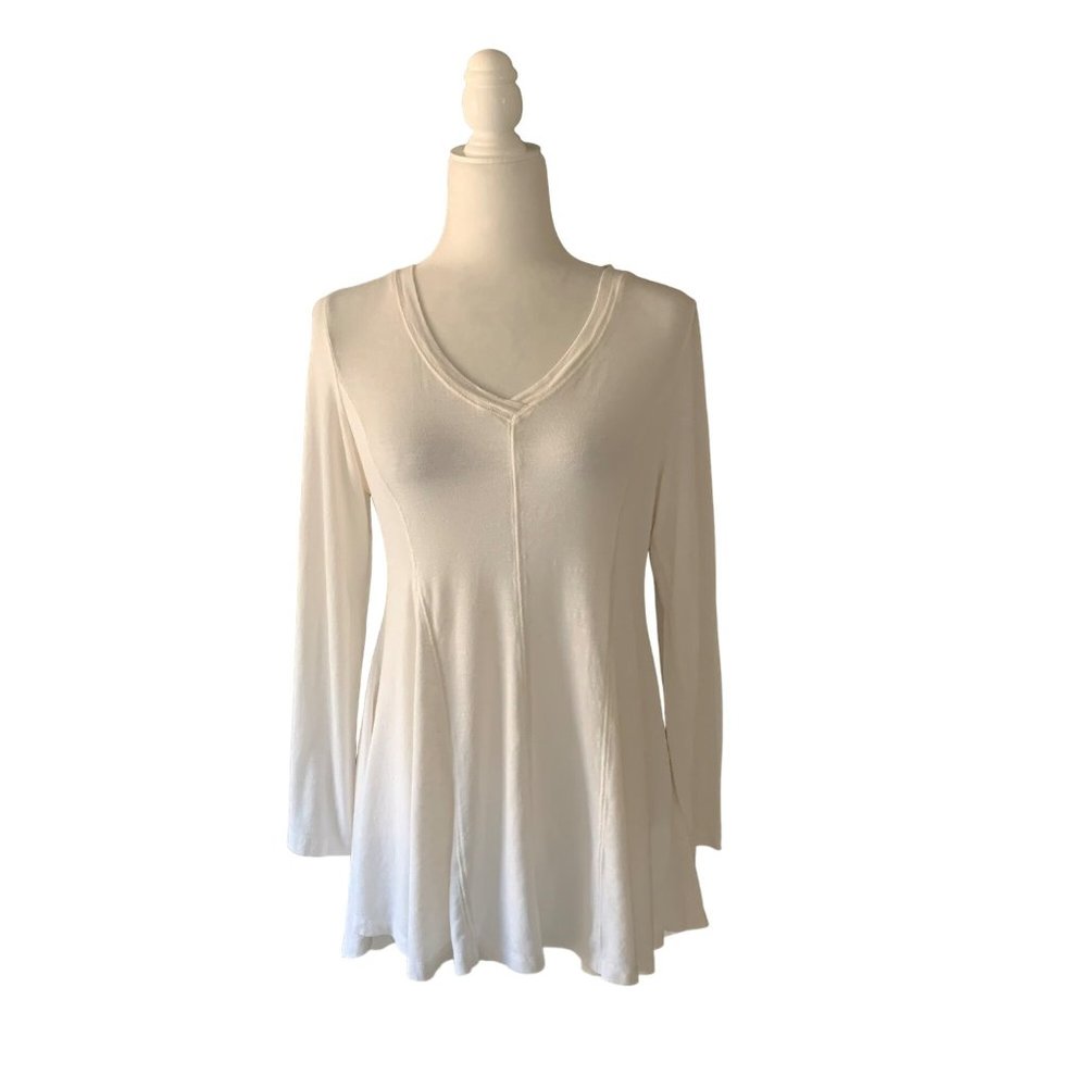 Soft Surroundings Tunic Blouse Top Women's V-Neck Long Sleeve Size S